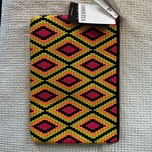 Consuela Large Zip Pouch Silver and Black